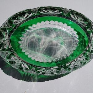 Elegant Green Crystal Bowl